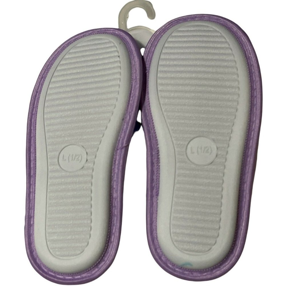 🐶Girl’s Slippers L (1-2)VIP Slippers Tie Dye Lilac Faux Fur with nail polish - Picture 9 of 12